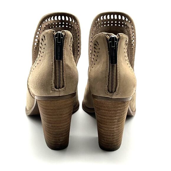 Vince Camuto Boots Womens Size 5.5 Fileana Split Shaft Bootie Taupe Suede Heels - Picture 4 of 7
